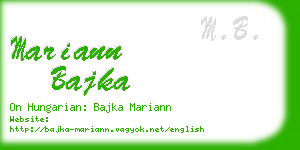 mariann bajka business card